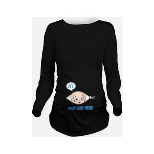 Autumn maternity dress loose tide European and American cute baby print long-sleeved t-shirt in pregnant women long section