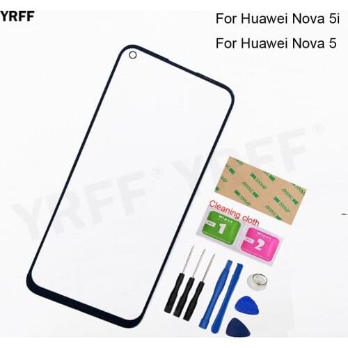 For Huawei Nova 5 5i Front Glass Panel (No touch Screen) Outer Glass Cover Assembly Parts