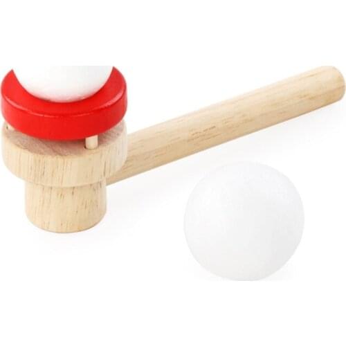 Floating Blow Pipe Balls Wooden Stress Reliever Balance Blowing Toys Parent-child Game Equipment for Kids Adults H055