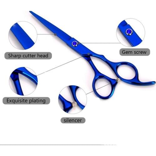 Professional 6.0 Inch 4cr Barber Hairdressing Scissors Thin Shear Flat Shears Beauty Set Color Pure Black Hairdressing Scissors