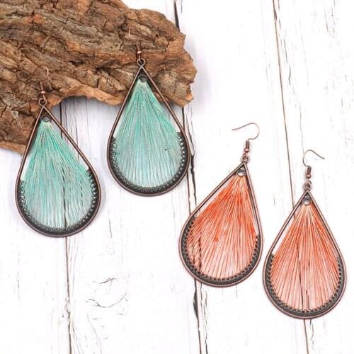Water Shape Strings Dangle Drop Earrings for Women Female Fashion 2019 Ethnic Boho Large Earrings Hanging Jewelry Accessories