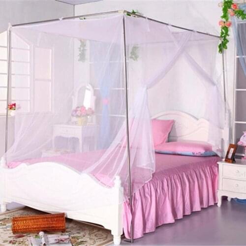 1PC Moustiquaire Canopy White Four Corner Post Student Canopy Bed Mosquito Net Netting Queen King Twin Size