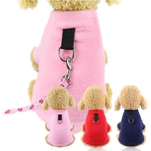 Pet supplies can hang traction rope lovely short sleeve clothes with warm designer solid color siamese sweater cat dog universal