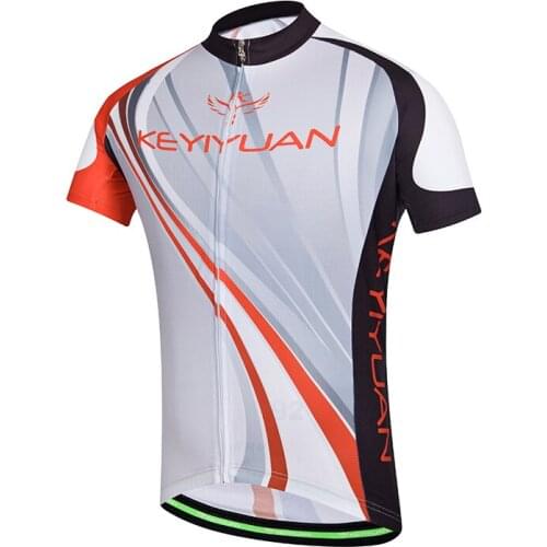 KEYIYUAN Men Short Sleeve Cycling Jersey Summer Bicycle Ride Tops Road Bike Sport Shirt Quick Dry Camisa MTB Tenue Velo Homme
