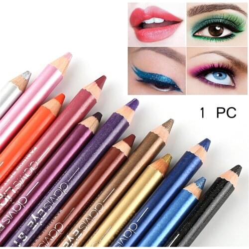 1PC Waterproof Colourful Highlighter Pigment Eyeshadow Pen Eyeliner Pencil with Sharpener Long Lasting Cosmetics Eye Makeup Tool