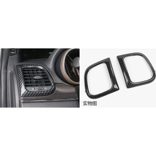 Yimaautotrims Carbon Fiber Style Interior Fit For Jeep Grand Cherokee 2014 - 2019 Dashboard Side Air AC Outlet Vent Cover Trim