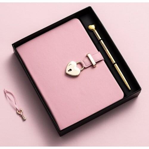 Secret Notebook Ruled Journal Lined Diary With Lock Creative Gift Heart Lock