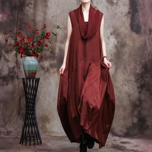New 2021 Original Design Irregular Ladies Long Boho Print Dress Vintage Maxi Dress Sleeveless Robe Vintage Femme Vestidos 12133