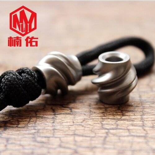 1PC EDC Paracord Beads Titanium Alloy Umbrella Rope Cord Lanyard Pendants Knife Beads Keychain Accessories Knife Accessories