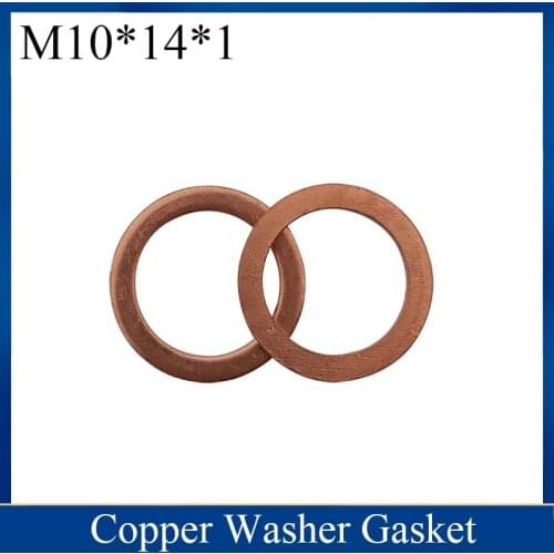 1pcs Solid Copper Washer Flat Ring Gasket Sump Plug Oil Seal Fittings Fastener Hardware Accessories 10x14x1MM