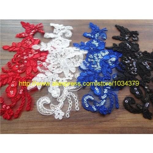 10Pairs 23X13cm Delicate Wedding Veil Head Ornaments Lace Applique Lace Trim Dress DIY Lace Accessories BD0018