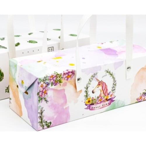 2018 New 100pcs Creative cake roll, handcake cake box, baking biscuits cookie box