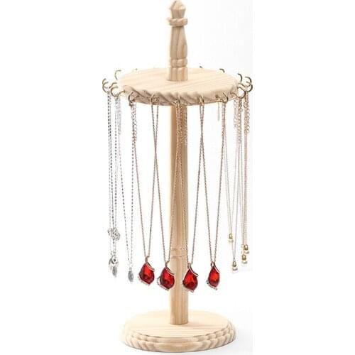 360 Degree Rotating Jewelry Display Stand Necklace Pendant Display Women Jewelry Organizer Holder Storage Case Bracelet Display