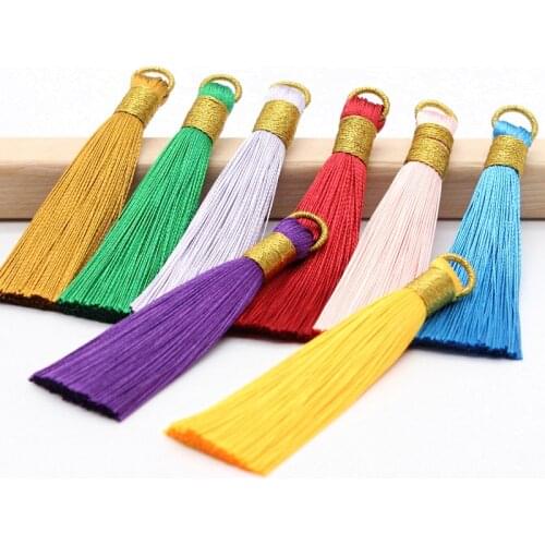 5Pcs/Pack 80mm Gold Tassel Hanging Rope Fringe Tassel for Sewing Curtains Garment Home Decoration Jewelry Craft Accessories