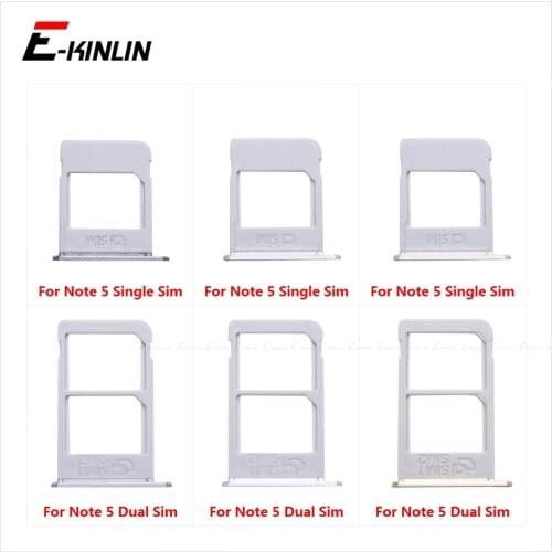 Sim Card Tray Socket Slot Reader Adapter For Samsung Galaxy Note 5 N920 Micro SD Card Holder Connector Container Parts