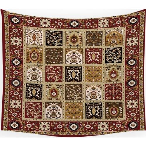 Mandala Geometric Big Tapestry Wall Hanging Retro Lattice Sandy Beach Throw Rug Blanket Square Bohemian Pad Tapestries Tapiz
