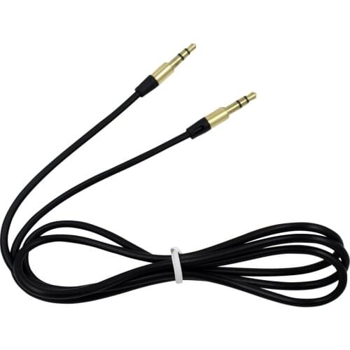 Black Gold Plated 3ft 3.5mm Aux Audio Cable Cord for New iPhone 6S & 6S Plus