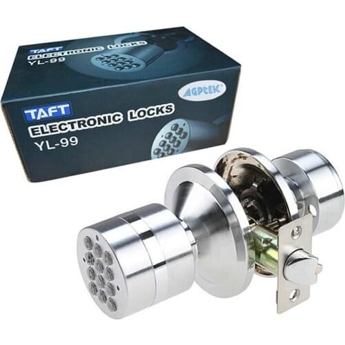 Kirsite Keyless Digital keypad password Door Lock Code Electronic Entry Security Safety Keyless Lock Silver