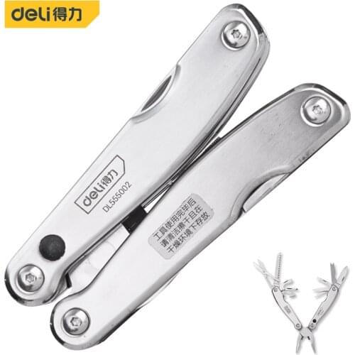 Deli Camping Hardness HRC78K Multitool Plier Cable Wire Cutter Multifunctional Multi Tools Outdoor Camping Folding Knife Pliers