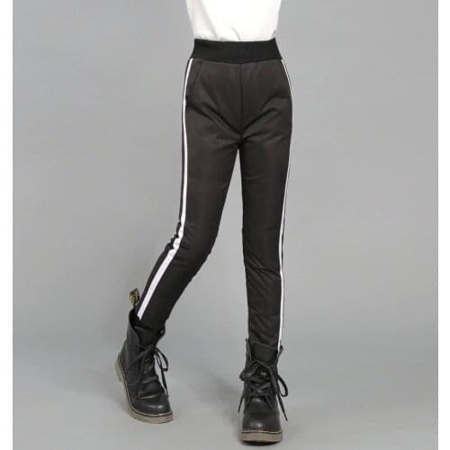 Children Girls Winter Pants High Quality Teenage Warm White Duck Down Trouers Thicken Outerwear Cotton Leggings 6 9 12 15Yrs