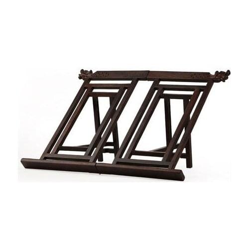 Chinese wooden folding bookshelf reading frame copybook folder bookcase adult study four treasures Superior ebony