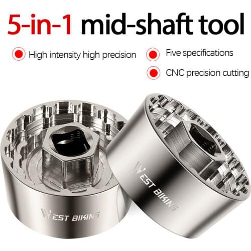 Bracket Screw Type 44MM Bicycle Axis 5in1 Repair Tool Bicycle Axis MTB Road Bike Aluminum Alloy Waterproof Crank Set Axis Parts