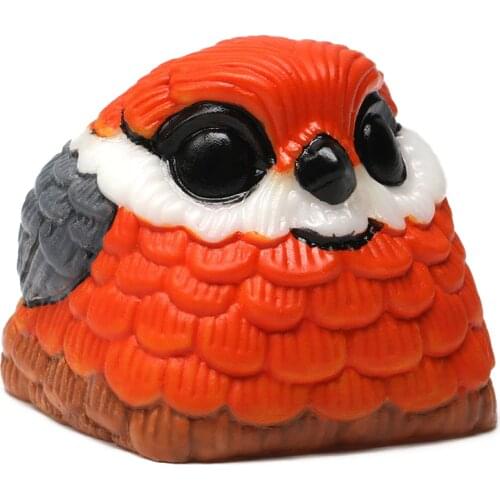 SUN Chubby Owl Bird handcraft resin artisan keycaps for mx stem mechanical keyboards orange yellow grey purple white blue