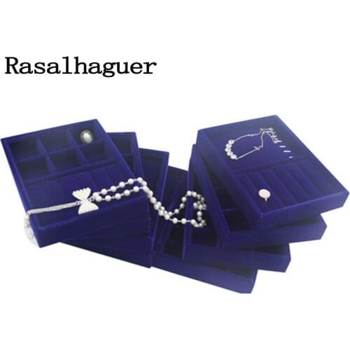 New Ice Gray Velvet Jewelry Storage Box Jewelery Organizer Packaging Display Tray Jewellery Stand Various Model Drawer