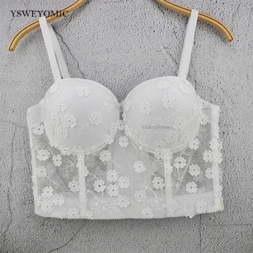 New Women Push Up Bustier Crop Top Sexy Cropped Feminino Strappy Bralette Bras Camis Tops Cropped D-024