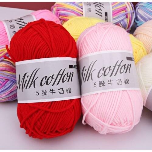 Wholesale Price High Quality Soft Warm DIY Milk Cotton Threads Baby Wool for Hand Knitting Crochet Yarn 50 Grams/PC