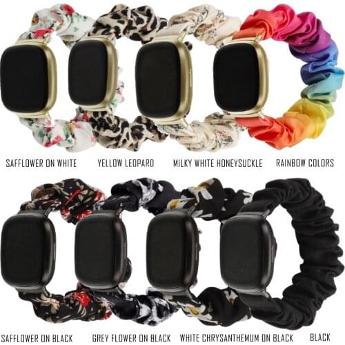 Suitable for Fitbit Versa 3 Smart Watch fashion watch Polyester wreath hair ring elastic strap versa3 strap UTHAI F21