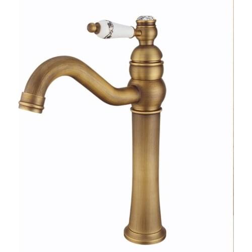 Hot And Cold Water Mixing Faucet Wash Basin Faucet European Style Antique Copper Kitchen Bathroom Sink Faucets