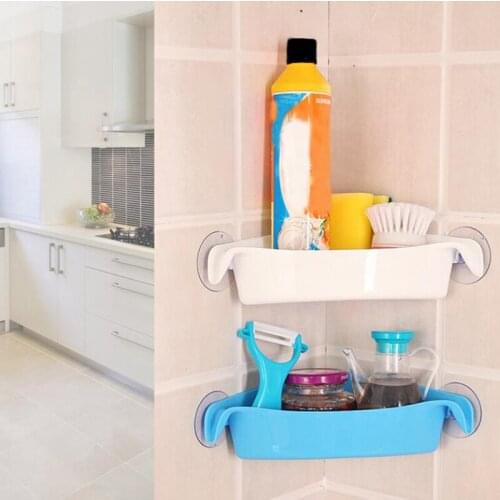 Bathroom Rack Double Suction Cup Free Punch Hook Bbathroom Corner Rack Bathroom Storage Rack Home Bathroom Supplies