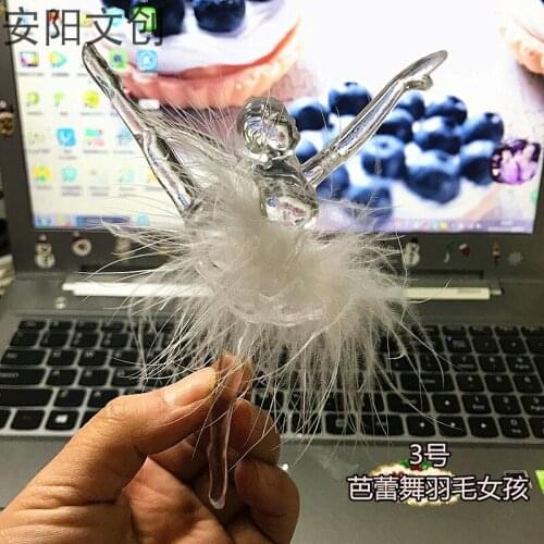 Christmas tree ornaments pendant window wedding dance room scene layout 12CM acrylic feather girl