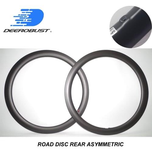 700c 50mm x 25mm Rear Asymmetric Tubeless Clincher Carbon Bicycle Rims Cyclocross Bike Rim Road Disc CX Wheel 20 24 28 Holes