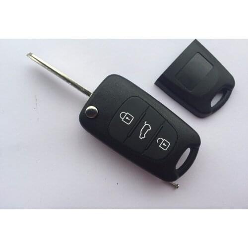 1Pcs Of New Replacement Flip Key Case For Kia 3 Button Remote Folding Shell Blank With Uncut Blade No Logo Car Accessories Parts