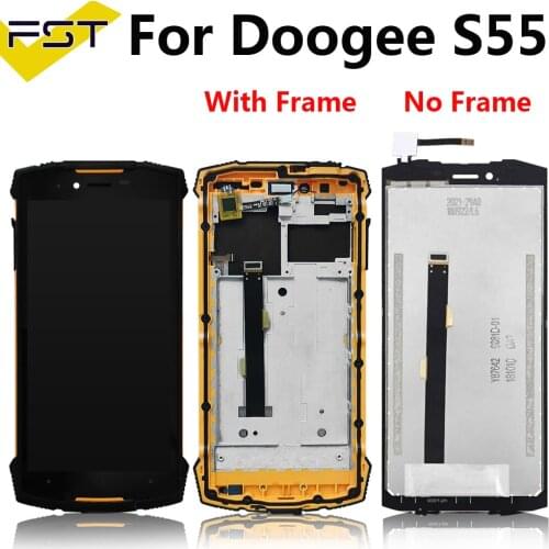 100% Tested LCD Display Screen For Doogee S55 LCD Display With Touch Screen Complete assembly lcd sensor doogee s55Lite s55 lite