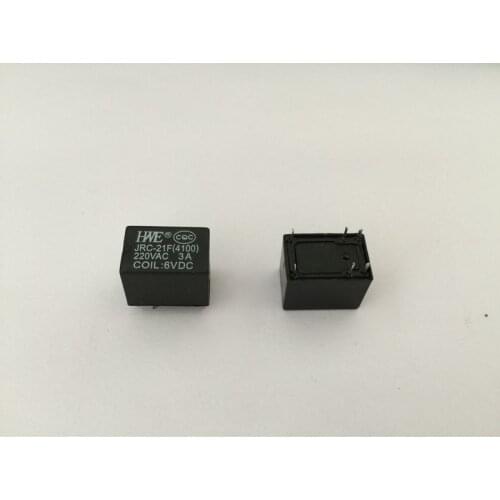 100pcs Miniature PCB Relay JRC-21F 4100 DC 6V 6 Pins 3A