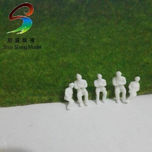 100pcs 1:87 All Seated UnPainted White Figures Passenger HO Scale