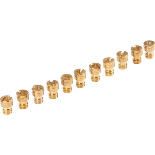 11 Pieces 5mm Motorcycle Carburetor Main Jet Set - Size 90 92 94 95 96 98 100 102 105 109 110 Brass