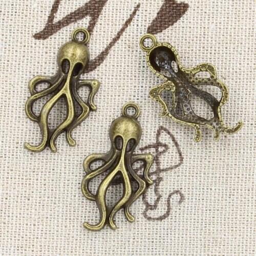 12pcs Charms Octopus 32x17mm Antique Making Pendant fit,Vintage Tibetan Bronze Silver color,DIY Handmade Jewelry