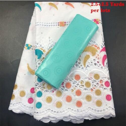 2.5+2.5 Yards Bazin Riche And Lace For Sewing Guipure Nigerian Embroidered Tulle Fabric Top Quality Wedding Lace CP033