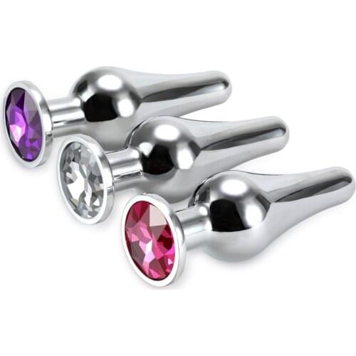 3pcs 1 set large medium small aluminium alloy jewel anal butt plug ball basics beads sex toys for men and women adult products