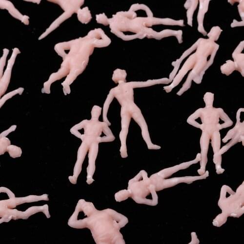 40pcs 1/87 Beach Crowd People Action Figure Mini for HO Train Travel Scenery DIY