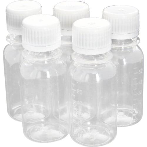 High Quality 5pcs/10pcs/20pcs 50~500mL Plastic Sealed Sample Storage Container Transparent Bottle With White Cover Foam Gasket