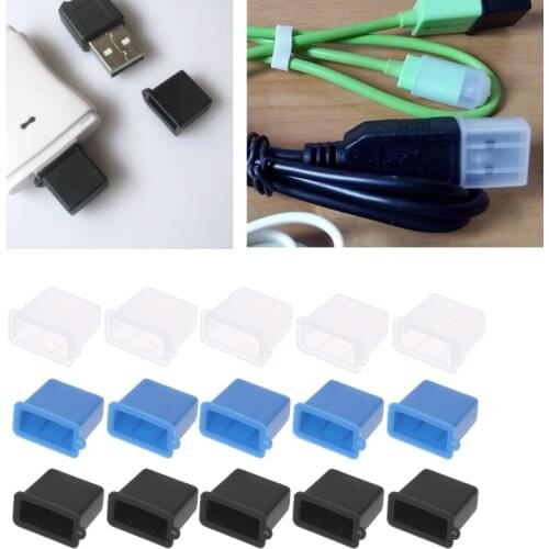 5Pcs USB Type A Male Anti-Dust Plug Stopper Cap Cover Protector 3 Color