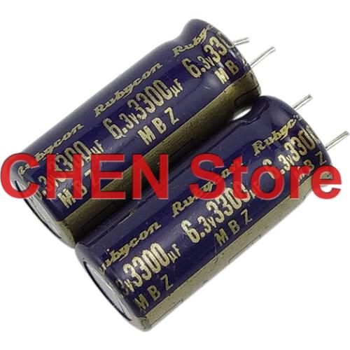 50PCS NEW RUBYCON MBZ 6.3V3300UF 10X25MM electrolytic capacitor mbz 3300uf 6.3v Ultra low ESR motherboard 3300uF/6.3V