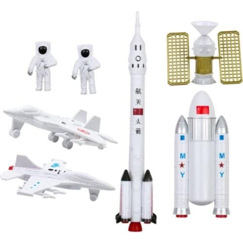 Astronaut Aeronautical Model Exploration Rocket Scene Ornaments Cake Topper Player Space Shuttle Happy Birthday Cake Decor