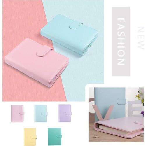 A5/6 Macaron Loose-leaf Hand Book Ring Binder Notebook Pu Multifunctional Planner Weekly Monthly Diary Cute Notebook Stationery