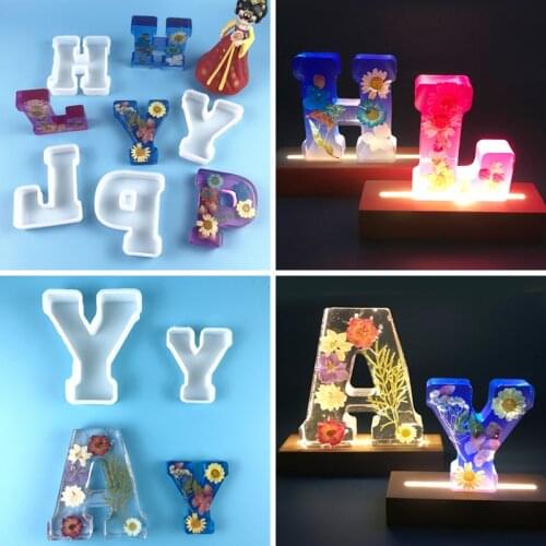 Large Small 26 Letter Resin Silicone Mold DIY Capital Letter Epoxy Resin Mold Desktop Craft Decoration Birthday Party Decoration